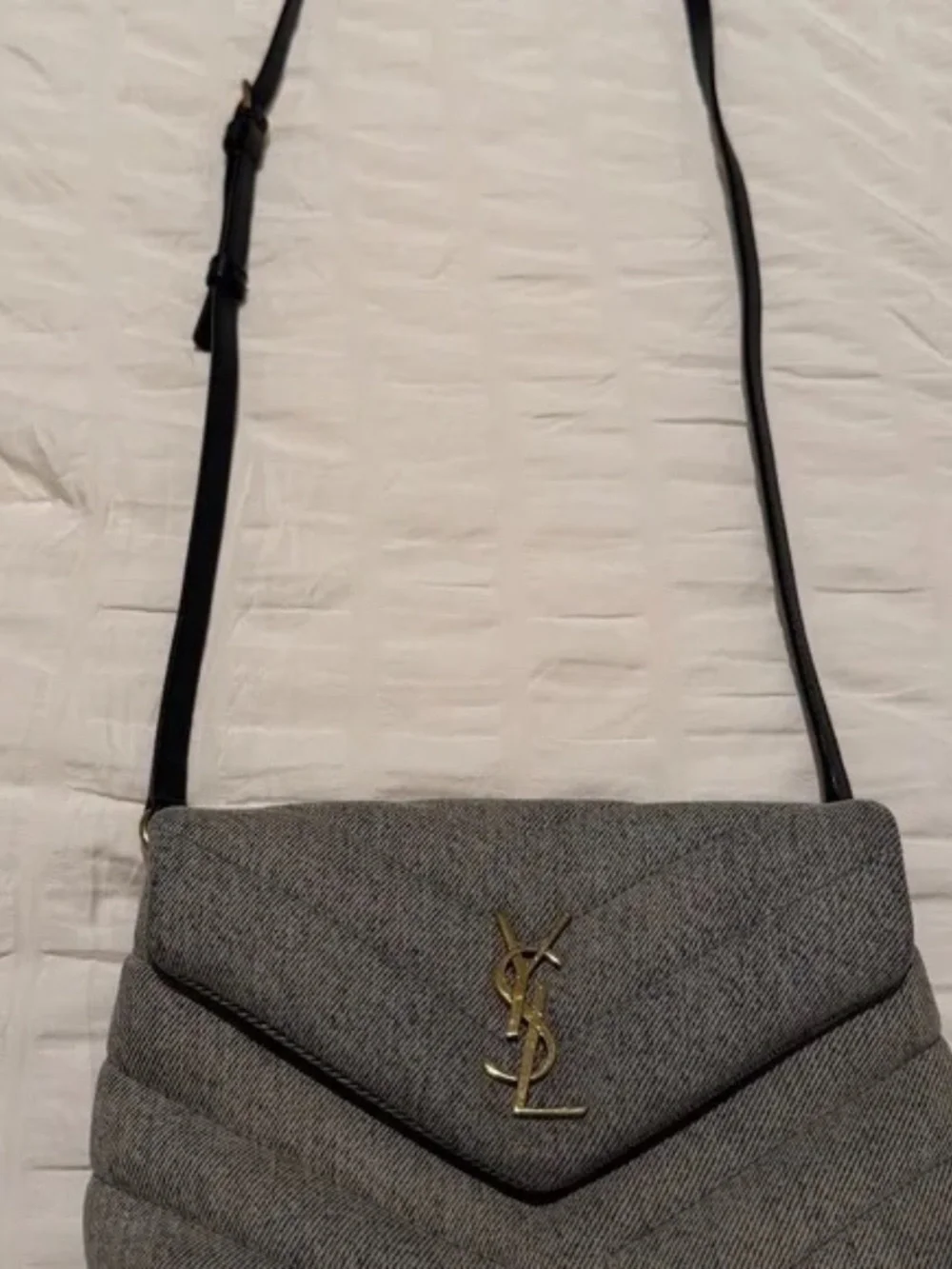 YSL Denim Chevron Bag